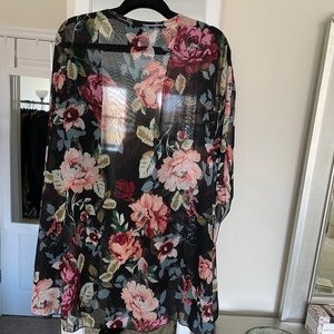 Sheer Floral Jacket Shrug 4X